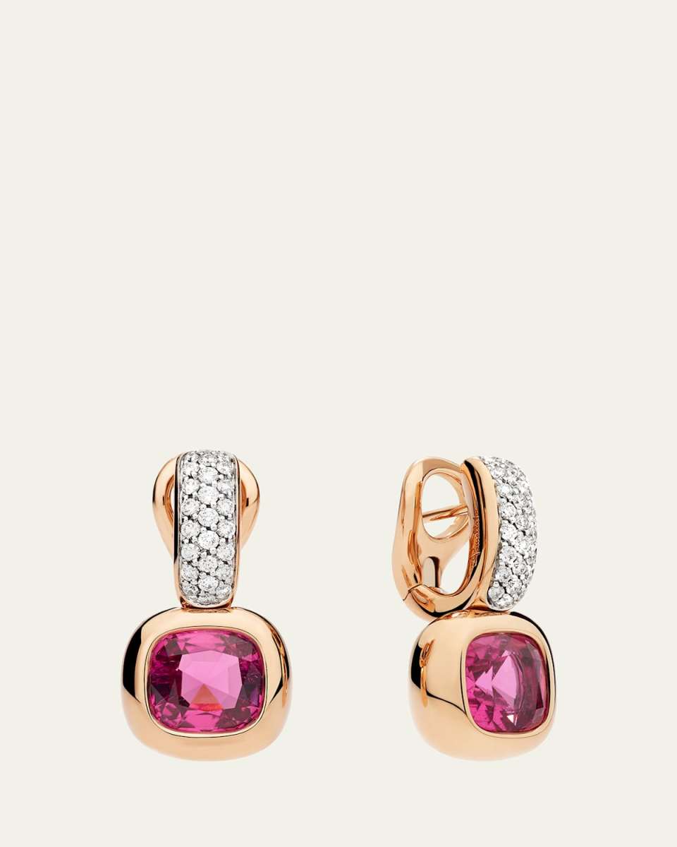 Nudo 18K Diamond and Rubellite Drop Earrings